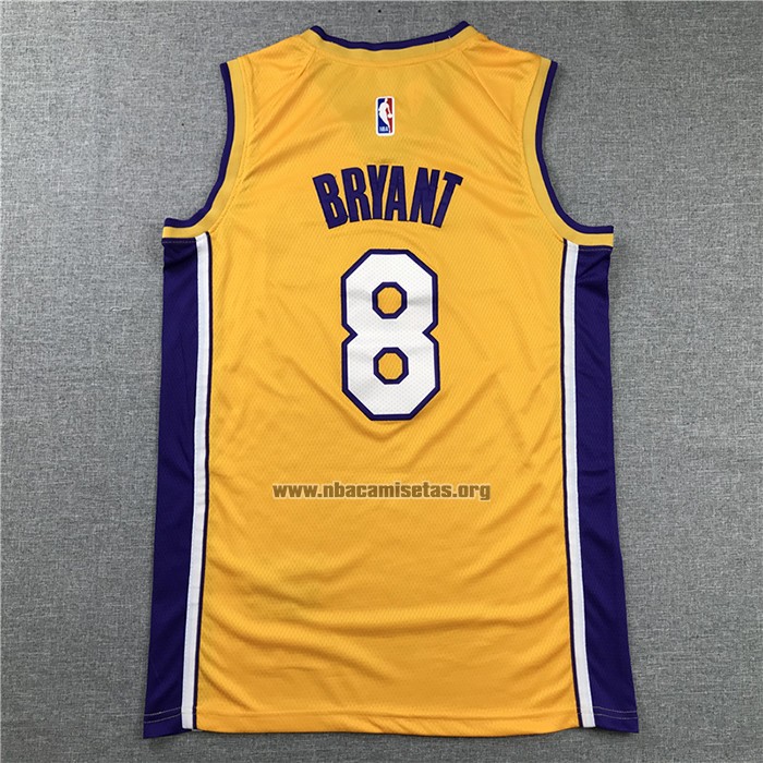 Camiseta Los Angeles Lakers Kobe Bryant NO 8 Retirement 2017-18 Oro